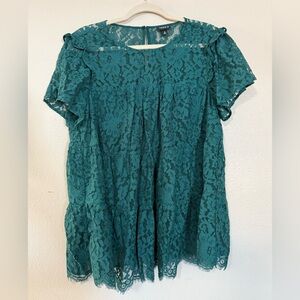 Torrid Teal Lace Blouse